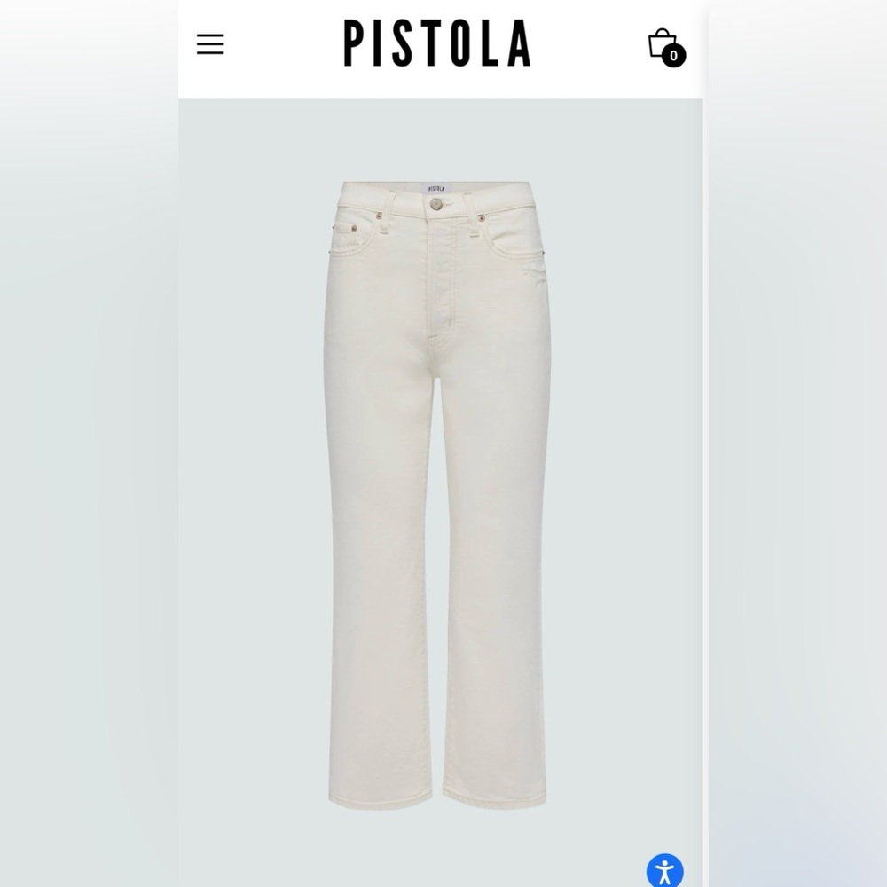 Pistola Cassie High-Rise Straight Crop Jeans Sand Wash Size 31 NWT